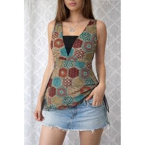 Y2K Babydoll Empire Waist Sheer‎ Top Indie Boho Fairycore Forest Fairy Artsy M